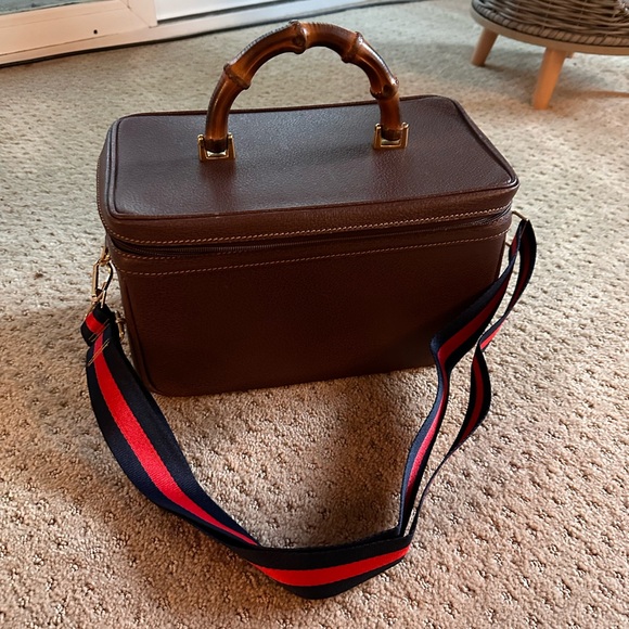 Auth GUCCI Bamboo and Leather Vanity with Mirror - Picture 2 of 4